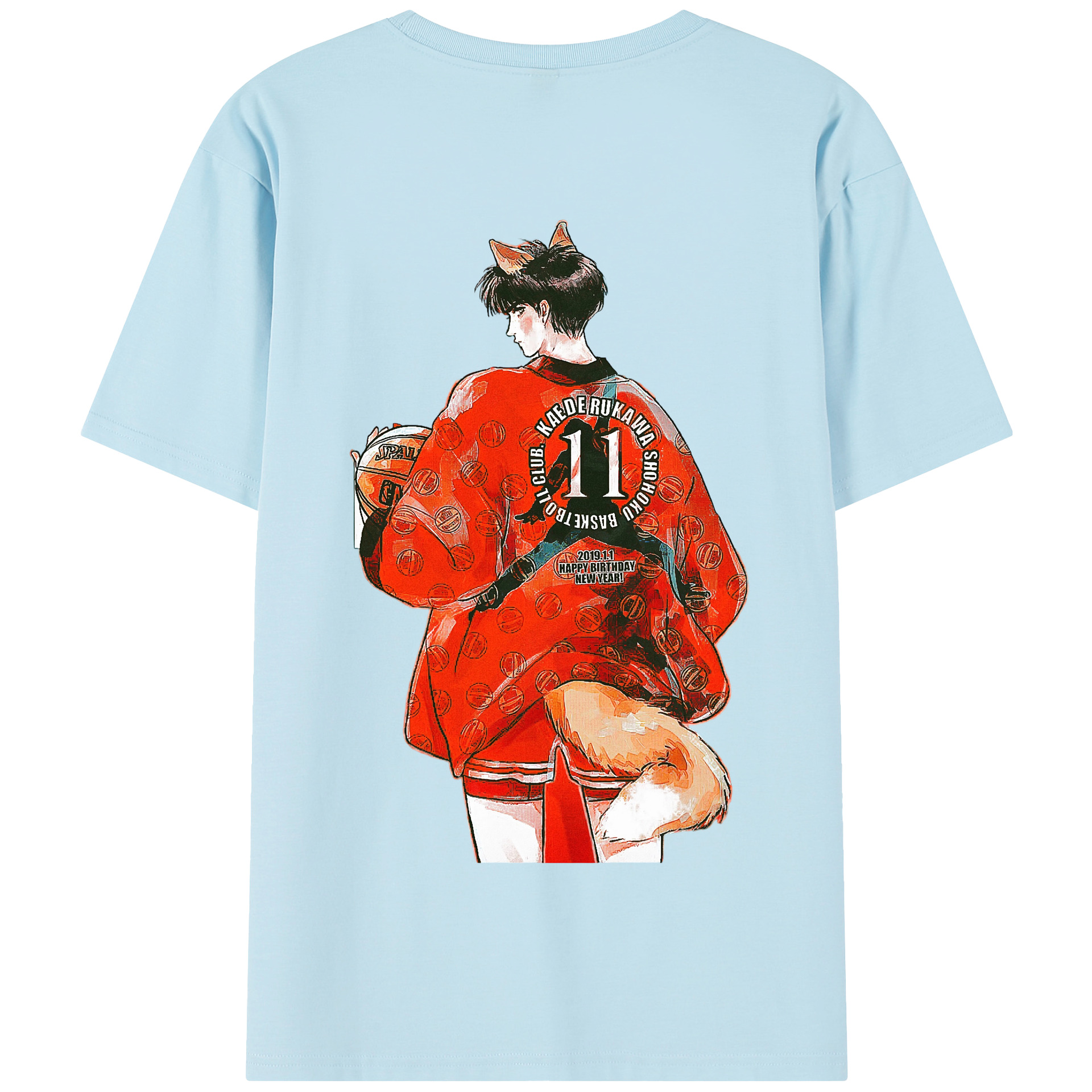 SLAM DUNK／スラムダンク 綿100％半袖Tシャツ（背面プリント）